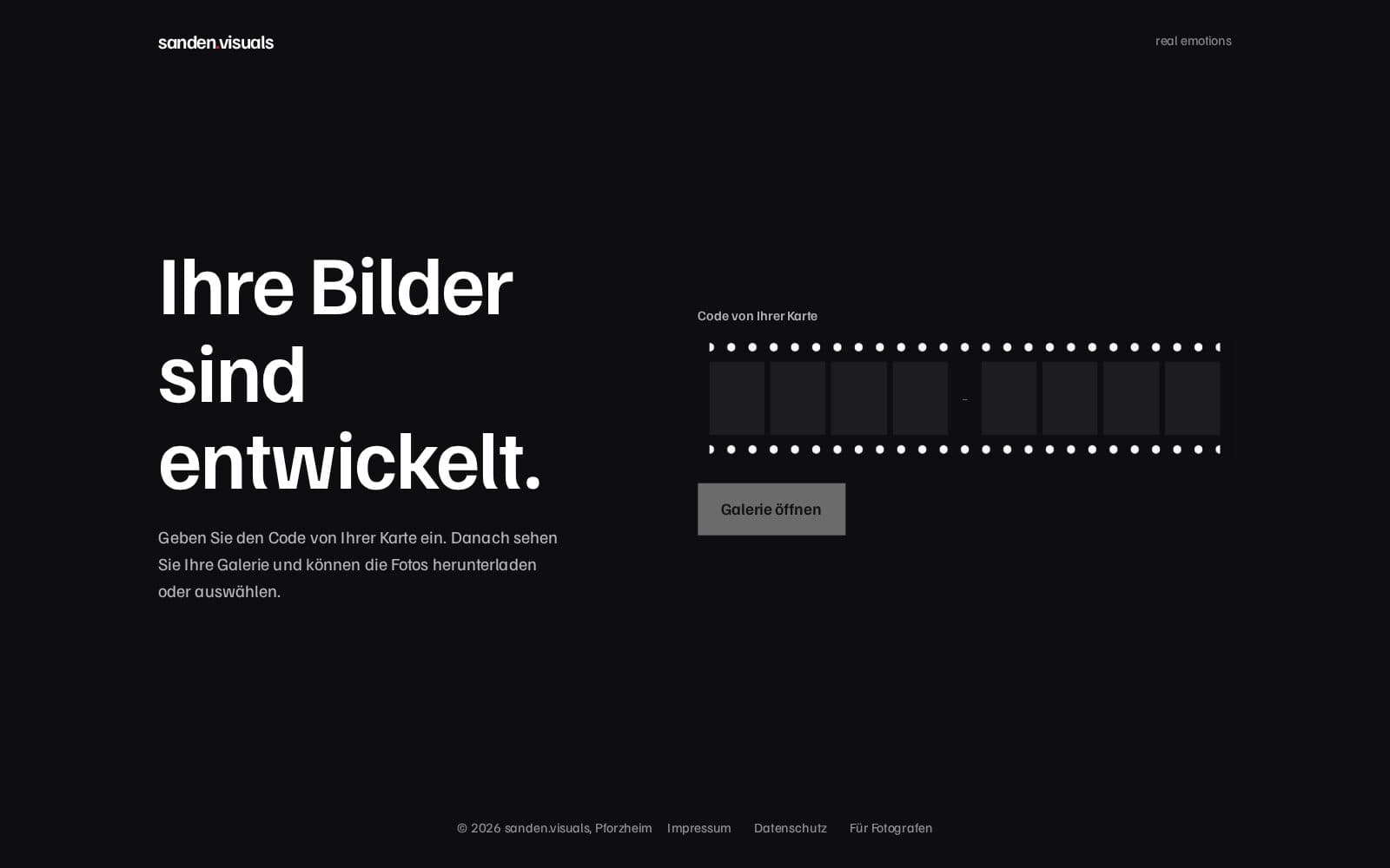Startseite von sanden.visuals